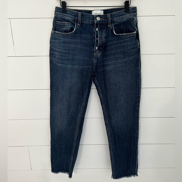 Current/Elliott The Exposed-fly Vintage Cropped Slim Jeans In Bermuda - Picture 2 of 9